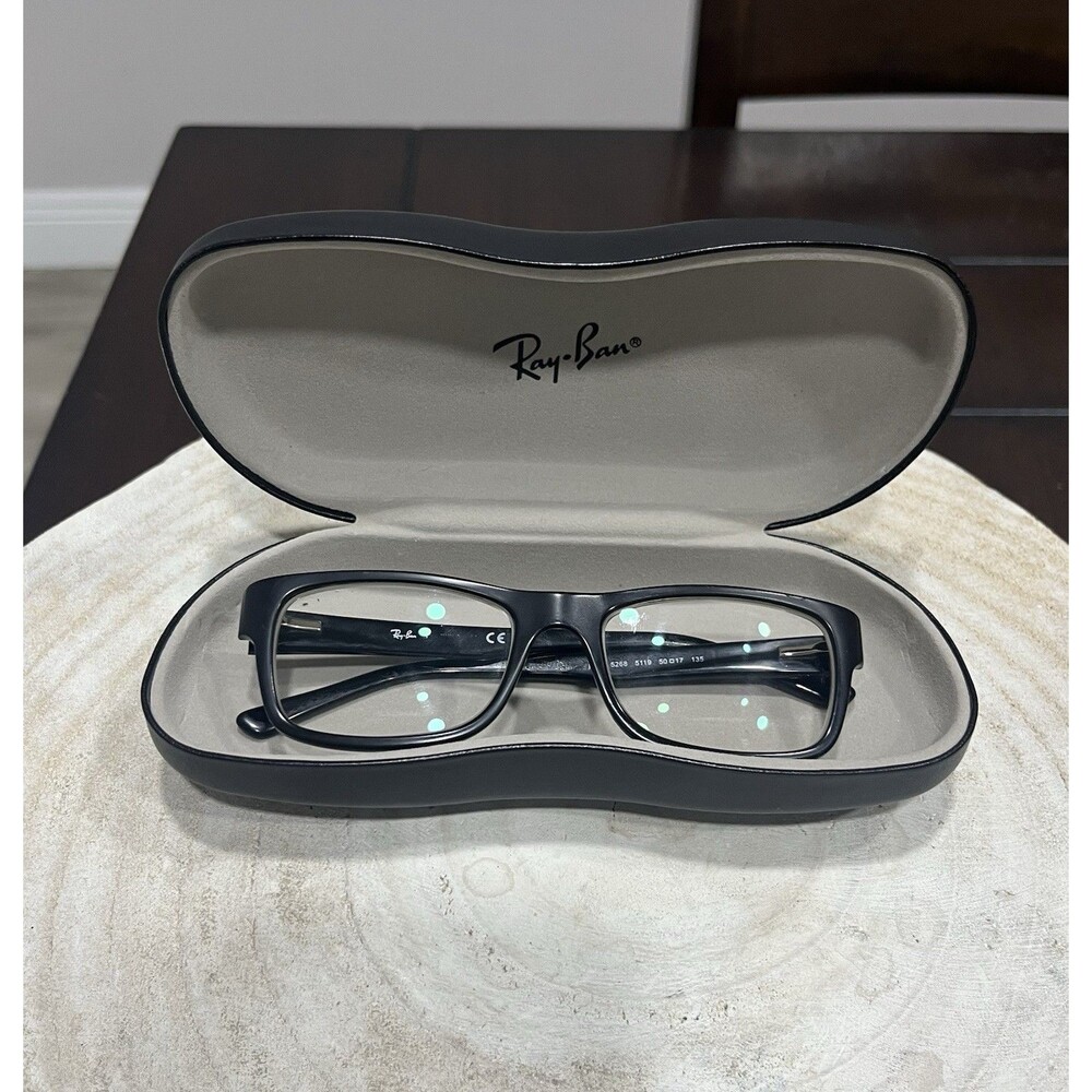 Ray Ban RB 5268 5119 Black Glasses Frame Full Rim Unisex 50[]17 135 With Case